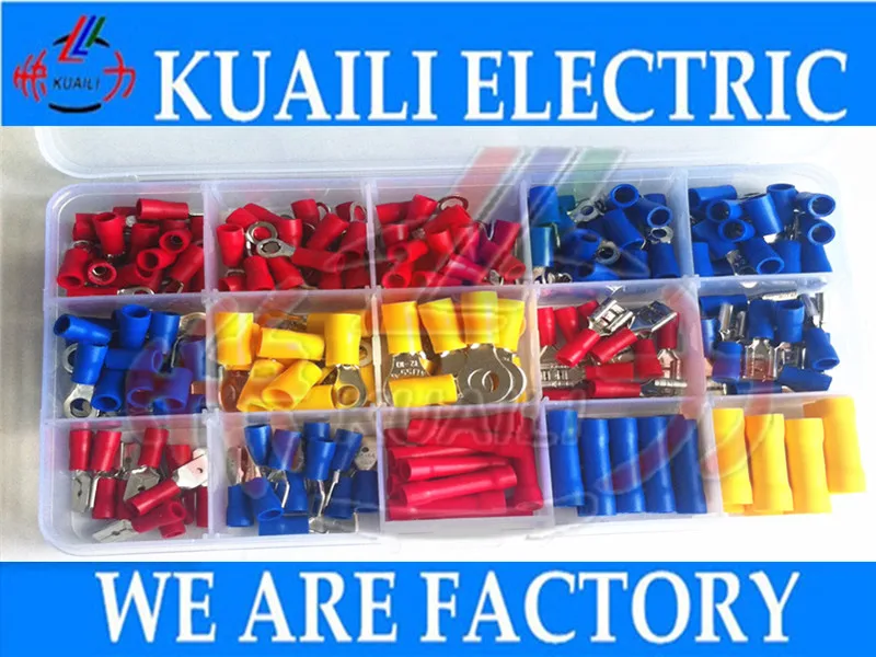 208pcs copper Assorted Insulated Terminal Assortment Kit Electrical