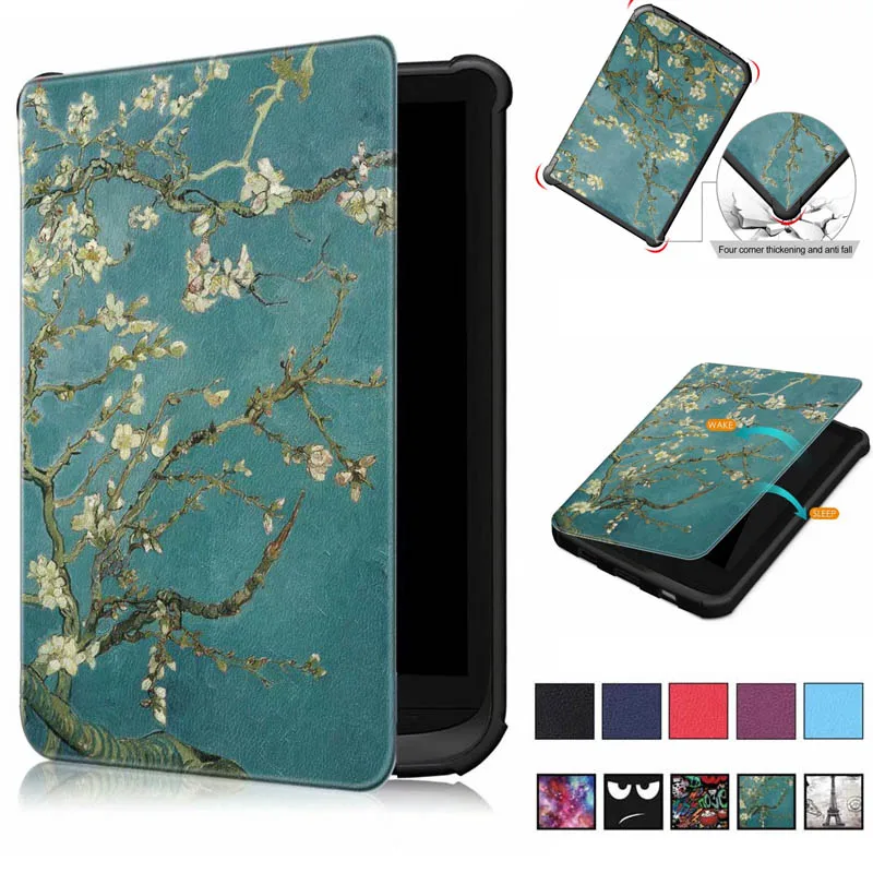 Разноцветный умный чехол для Pocketbook 616/627/632 6 '' книжка PocketbooBasic lux2 Book/touch/lux4 touch hd 3