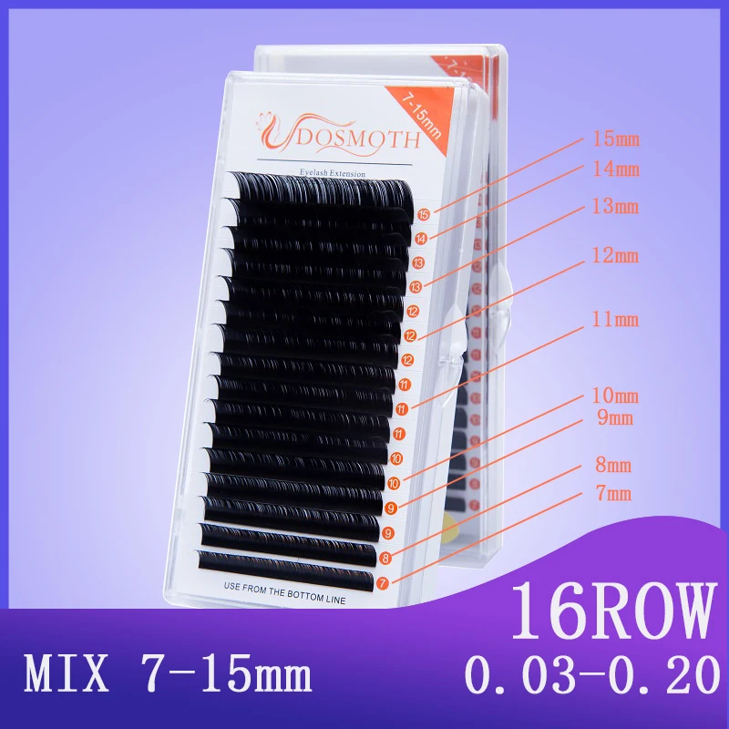 Natürliche Nerz 7 ~ 15mm Mix In Einem Fach Wimpern Extension Gemischte Wimpern Diversifiziert In Der Verpackung Offen 1 Caces 16 Reihen Individuelle Hohe Qualität Synthetische Nerz