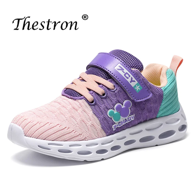 Брендовая детская спортивная обувь для мальчиков розовые синие кроссовки для девочек дизайнерская Осенняя теннисная обувь удобные детские кроссовки для мальчика