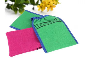 

New style DHL 100pcs/lot Double sided hammam scrub mitt magic peeling glove exfoliating tan removal mitt