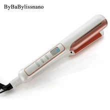 ByBaBylissnano выпрямитель для волос, керамические широкие пластины, светодиодный дисплей, плоский утюг, силикагель Chapinha, женские стильные инструменты, 110-240 В