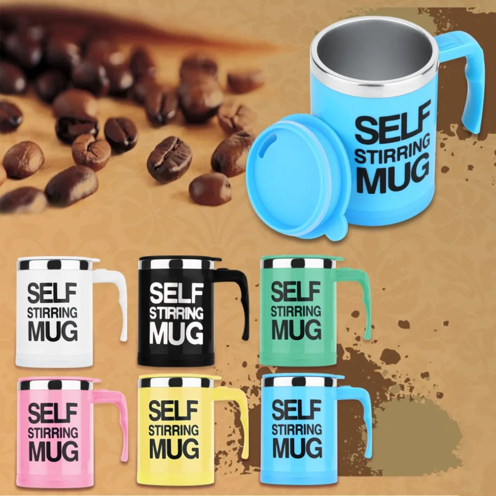 

HOT 400ml Automatic Auto Electric Lazy Self Stirring Mug Coffee Mixing Drinking Mug Cup Stainless Steel Red/Green/Yellow/Black