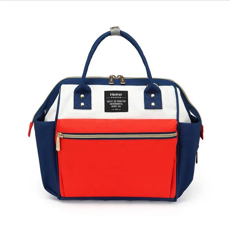 

Color Patchwork Outdoor Nappy Changing Diaper Bags Mother and Baby Tote Bags Multi-functional Shopping Fashion Handbag