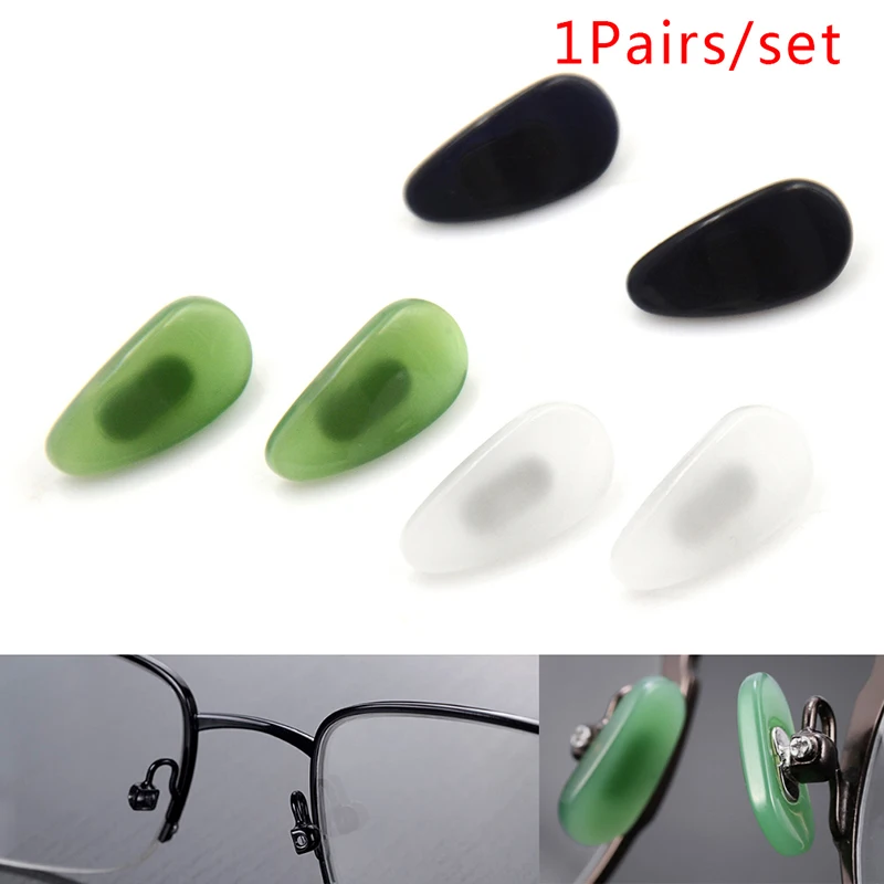 

1 Pair Anti-slip Jade Nose Pads Stick on Nose Pad for Eyeglasses Glasses