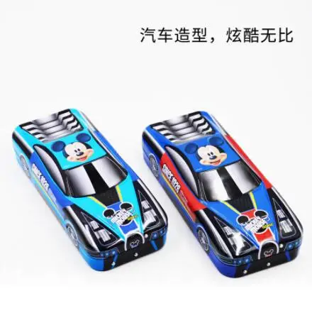 Disney Mickey Mouse Pencil Case Metal Car Shape With Disney Mickey Mouse Pencil Case Metal Car Shape With Wheel Children Student Learning Stationery