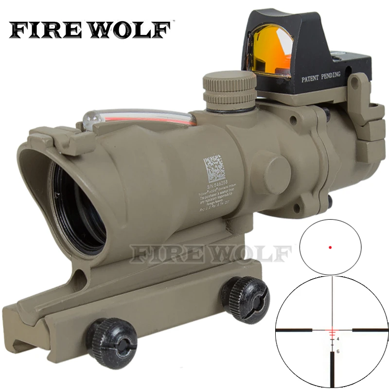 

Tan 4x32 Riflescope Red Optical Fiber Works Really +balck Red Dot Rifle Scope Em5161a Free Shipping Hunting Ak 47