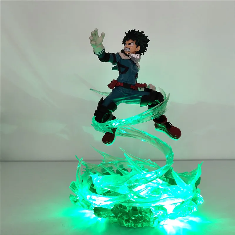 My Hero Academy Figure Bakugou Katsuki VS Midoriya Izuku DIY Модель светодиодный светильник фигурки Аниме Boku no Hero Academy Toys - Цвет: Зеленый