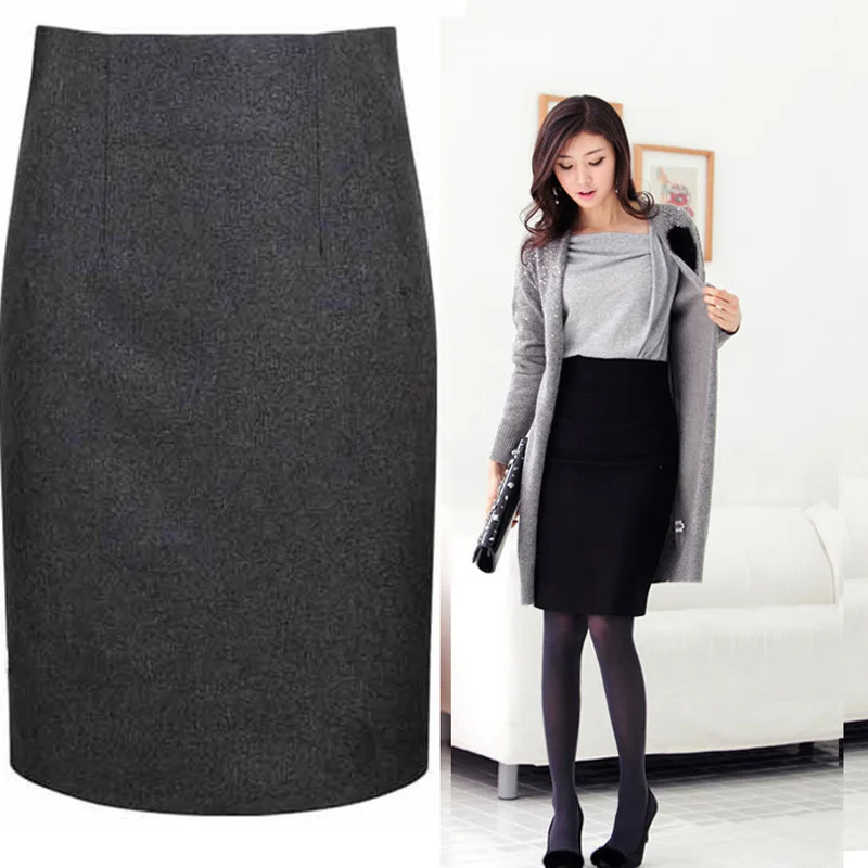 

Manufacturers selling spring Korean OL wool waist step skirt occupation body bag hip skirt