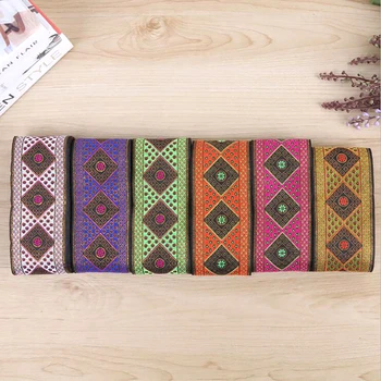 

PPCrafts 66mm National Diamond Jacquard Ribbon Webbing DIY Hand Sewing Exquisite Clothing Backpacks Curtains Decoration Lace