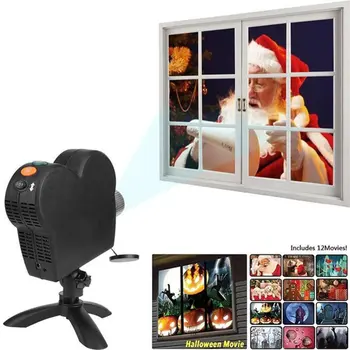 

Festival Laser Projector Outdoor Landscape Lamp Halloween Party Decor Gift Christmas Window Wonderland Projector with 12 Movies