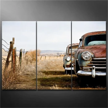 

3 Panel canvas Wall Art cars landscape Painting Print and poster Pictures For living room Home Decor