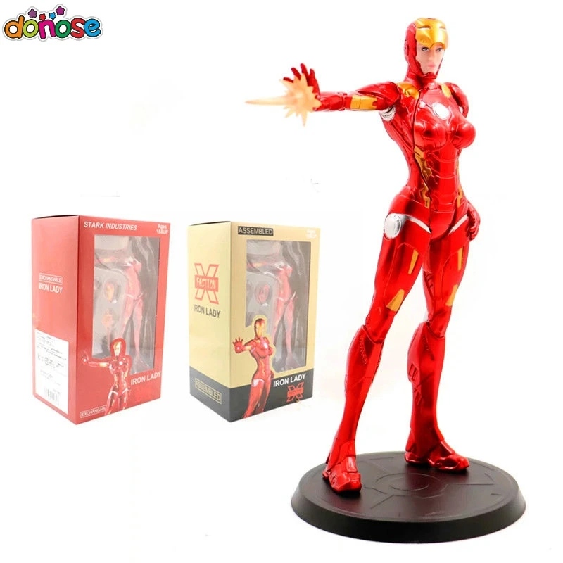 

Avengers Iron Lady Ironman Girl Ver 26cm Action Figure Toys Doll GK Statue PVC Collection MK8 Super hero Model Gift