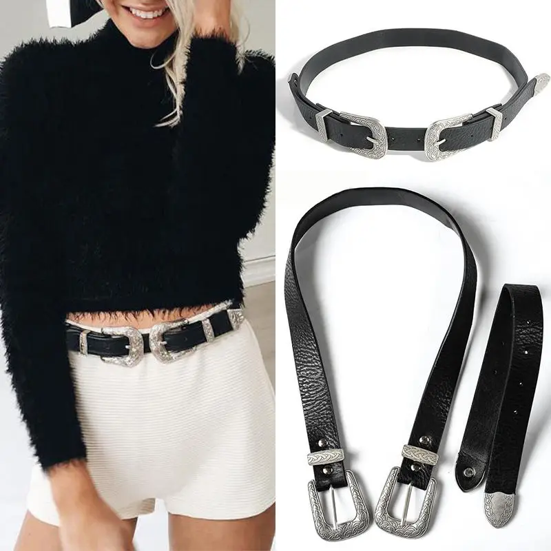 Wink Gal Fashion Female Vintage Strap Metal Pin Buckle Jeans Designer Leather Belt For Women