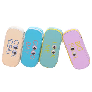 

1pcs Cartoon Rotatable Eye Pencil Case Creative Kawaii Pattern Canvas Stationery Box For Kids Large Capacity Pen Box(Random)