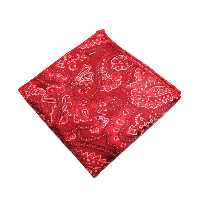 Men Silk Handkerchief Plaid Floral Pattern Pocket Handkerchief