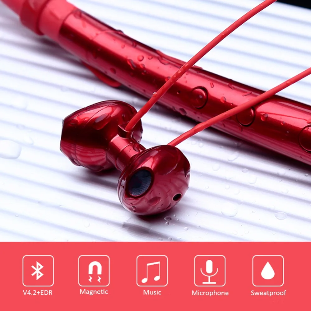 

Neckband Sport Headset Bluetooth Headphones Running Wireless Earphone for iPhone/HUAWEI/SAMSUNG Android Mobile Phone Sweatproof