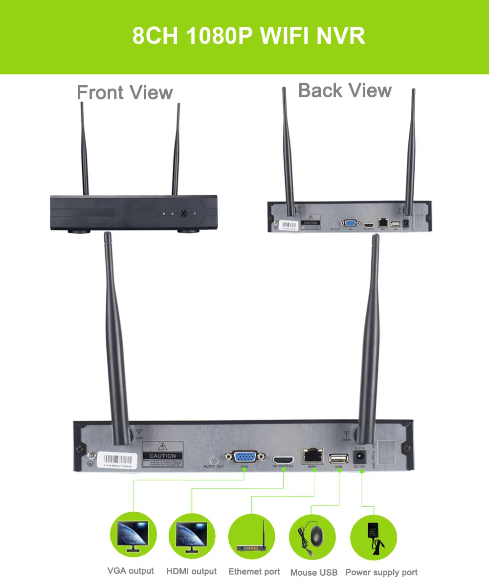8CH 1080P WIFI NVR