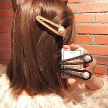 1 шт. Новое поступление корейский дизайн модные блестящие, хрустальные стразы полые треугольные капли воды имитированные-заколки для волос с жемчугом