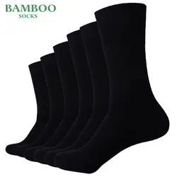 Матч-Для мужчин бамбук черные носки дышащие антибактериальные человек платье в деловом стиле носки (6 пар/лот)