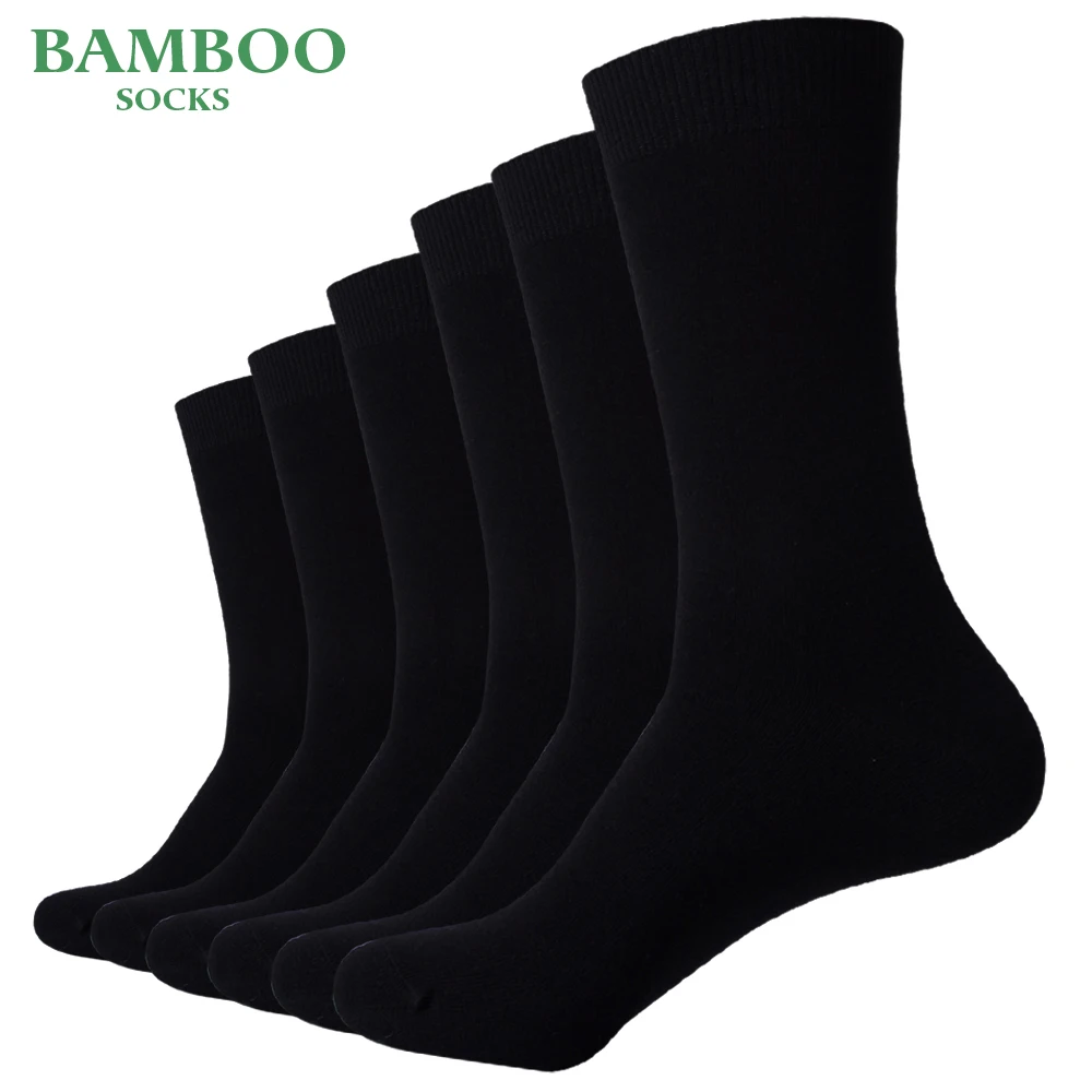 

Match-Up Men Bamboo Black Socks Breathable Anti-Bacterial man Business Dress Socks (6 Pairs/Lot)