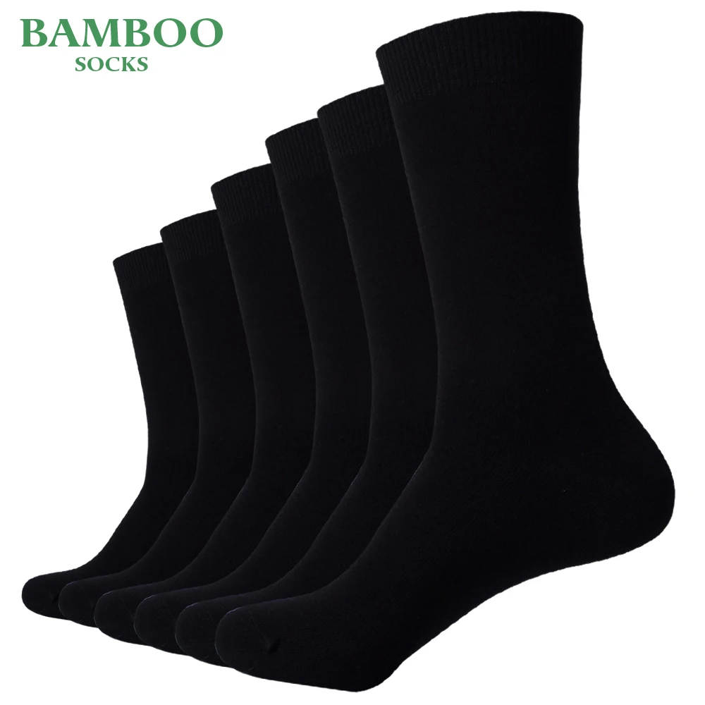 Tanie Match-Up mężczyźni bambusowe czarne skarpety oddychające strój biznesowy skarpety (6