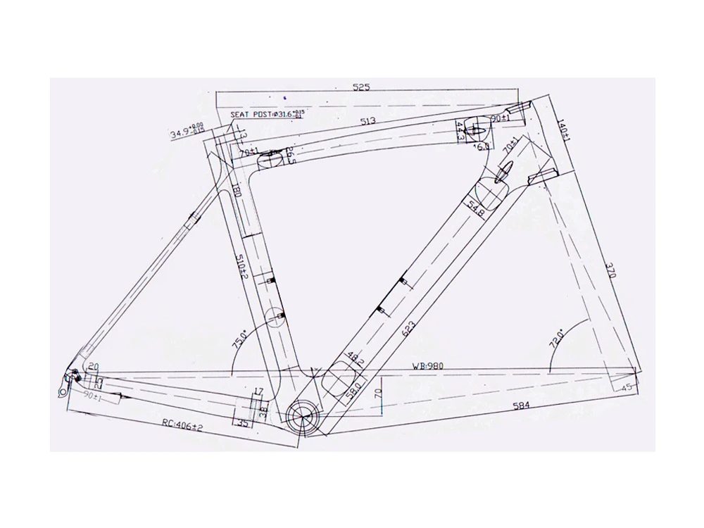 Flash Deal 2017#  Brand New Bicycle Frame Full Carbon Matt Road Bike Cycling Racing Frame and Fork  51cm 0