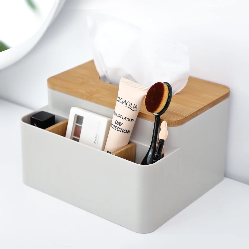 Цена Скандинавский простой тканевый ящик для дома, Многофункциональный журнальный столик для гостиной, бамбуковые деревянные салфетки, пластик...