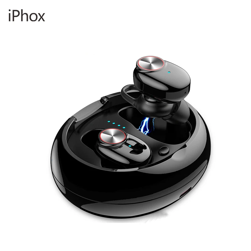 

iPhox Bluetooth Earphone With V5.0+EDR Stereo Sound V5.0 Invisible True Wireless Waterproof Sport Earbuds with Charging Box