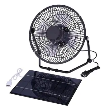 

8 Inch Fan Cooling Solar Ventilator USB Mini Air Conditioner Ventilation Fan Solar Panel Cooling Fan Micro Ventilator