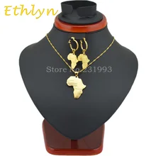 Ethlyn Эфиопии ювелирных изделий Африканская Карта Ювелирные наборы Золото Цвет Ювелирные наборы для африканских/эфиопских/Нигерия женские S17