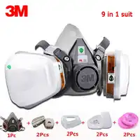 3M 6200 Half Face Mask 9 in 1 set 6001CN Filter Spray Paint Respirator Gas Mask Work Safety Breath Dustproof Chemical Mask