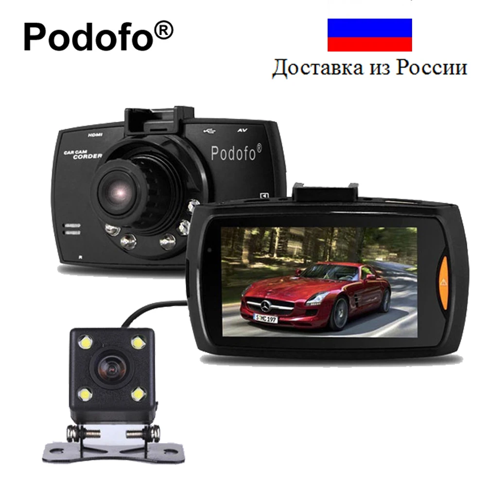 

Podofo G30 Registrator Dual Lens Car Camera Video Recorders DVR FHD Dashcam with Backup Rearview Camera Night Visions Camcorder