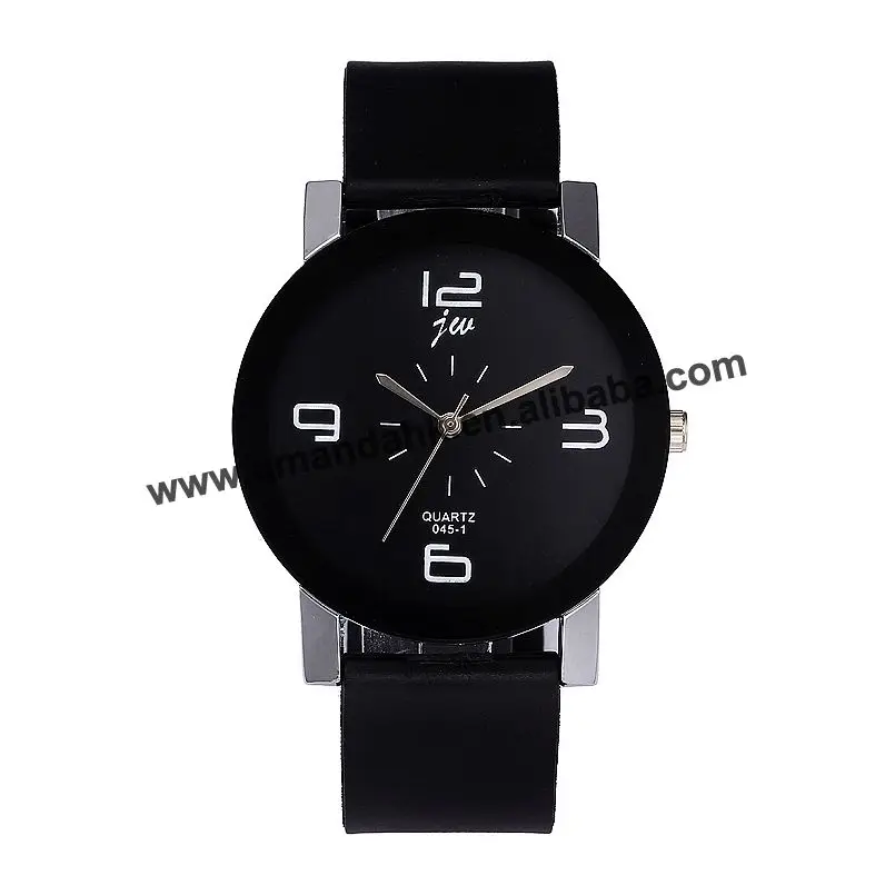 

100pcs/lot Wholesale Fashion Casual Women Lady Girl Quartz Watch White Black Silicone Strap Watches Casual Couples Watches
