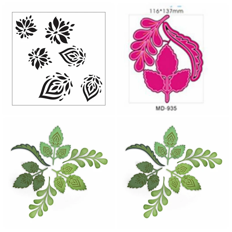 

Wild Leaf Clear Stamp With Metal Cutting Dies Stencils Sets For DIY Scrapbooking Christmas Decorative Embossing Craft Dies
