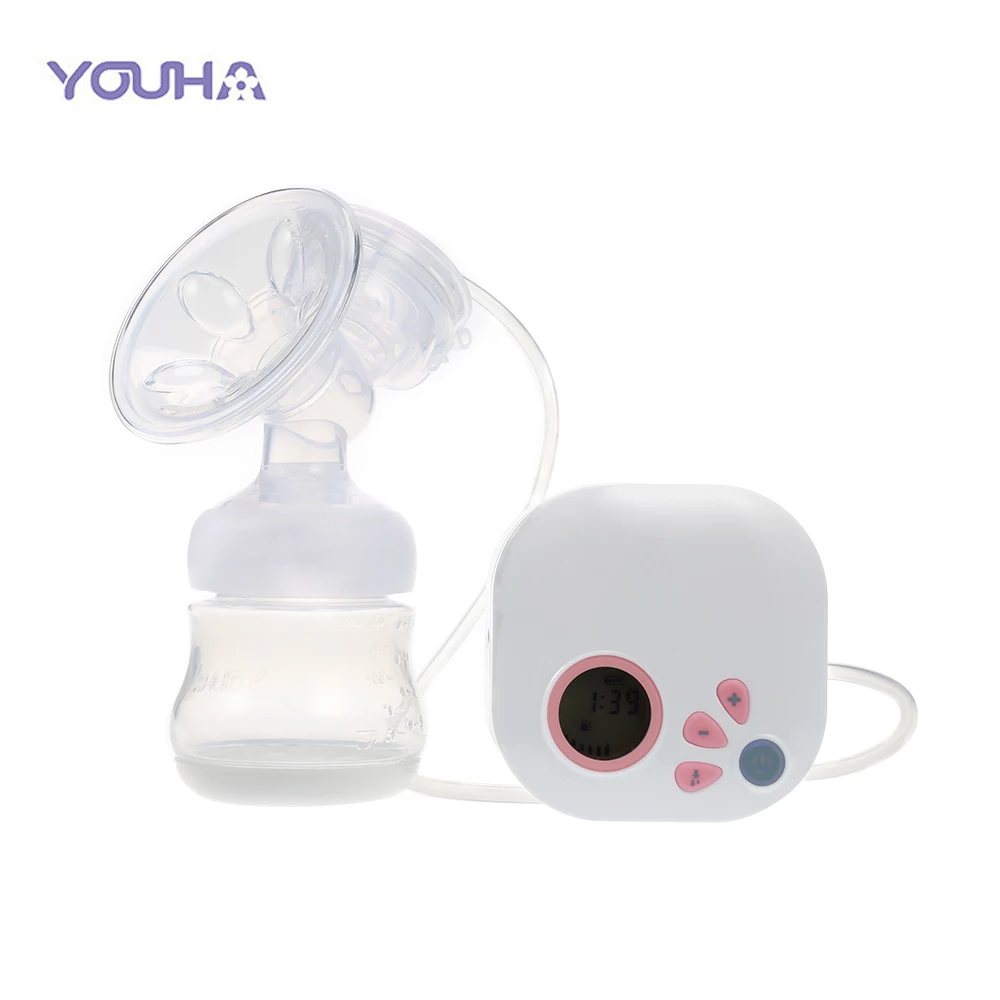 YOUHA Rechargeable Electric Breast Pump With 150ml Baby Milk Bottle