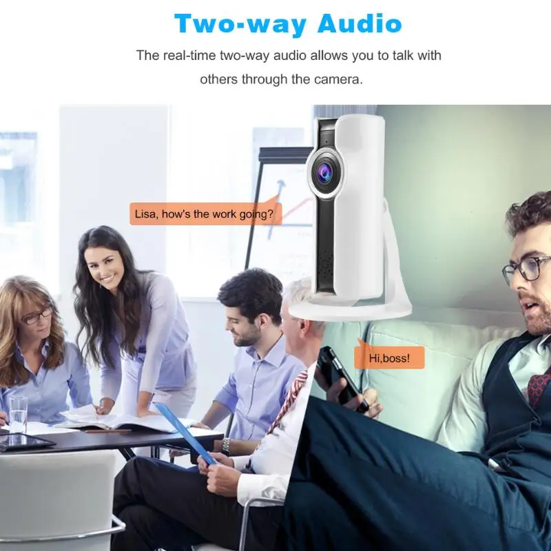 WIFI IP Panoramic Camera VR 180 Degree 720P HD Security Camera Remote Control Surveillance Camera For Home Office Night Vision