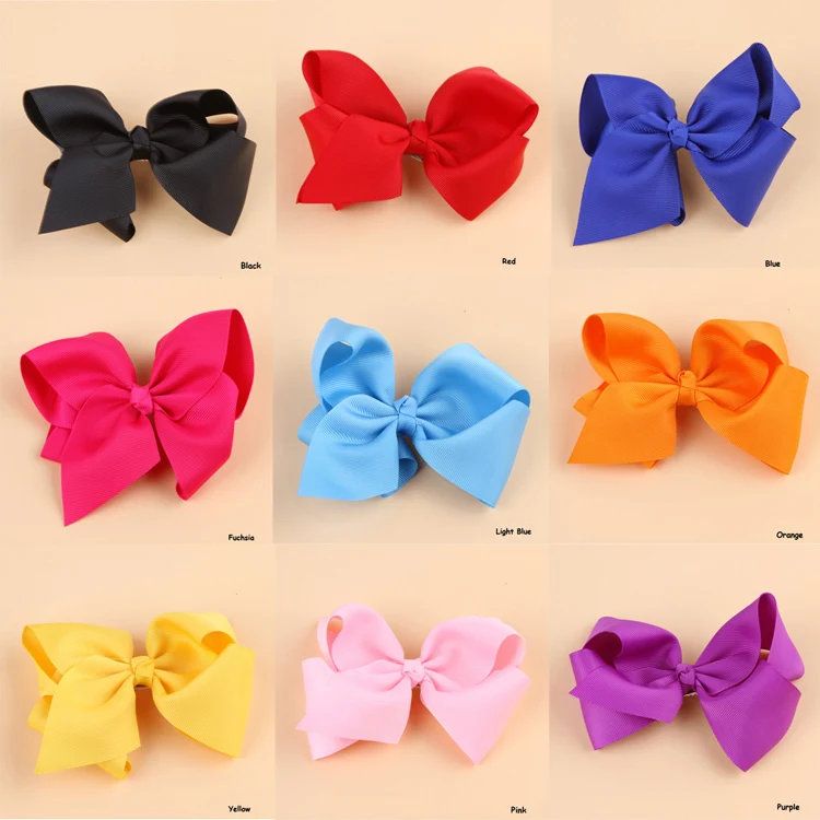 

1pc Ribbon Bow Hair Clip Pin Flower Headdress Accessories Orange Pink Green Yellow White Black headwear