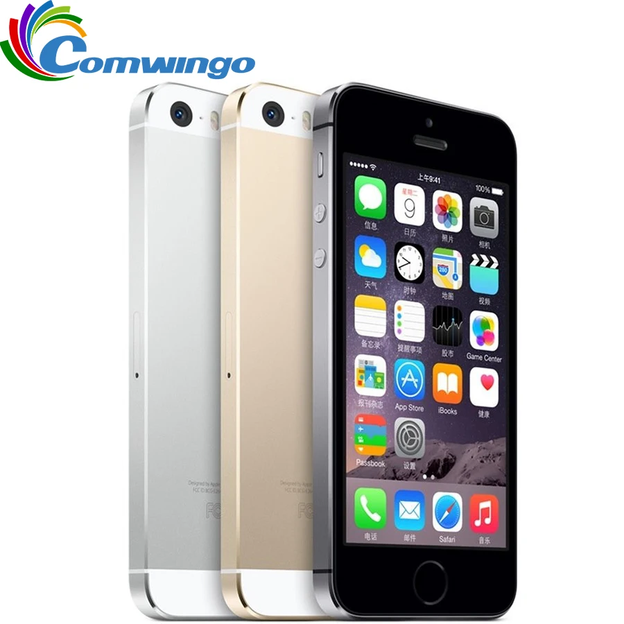 Unlocked Apple iPhone 5S 16GB / 32GB / 64GB ROM IOS phone White Black Gold GPS GPRS A7 IPS LTE Cell phone Iphone5s