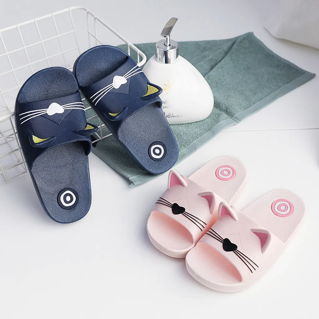 Домашние тапочки для маленьких мальчиков и девочек; Семейные тапочки с рисунком кота; пляжная детская обувь сандалии; летние пляжные тапочки для девочек
