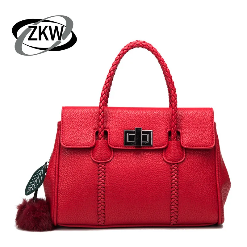 ZKW классическая женская сумка из натуральной кожи lychee, женская сумка через плечо, модная Роскошная посылка из платины