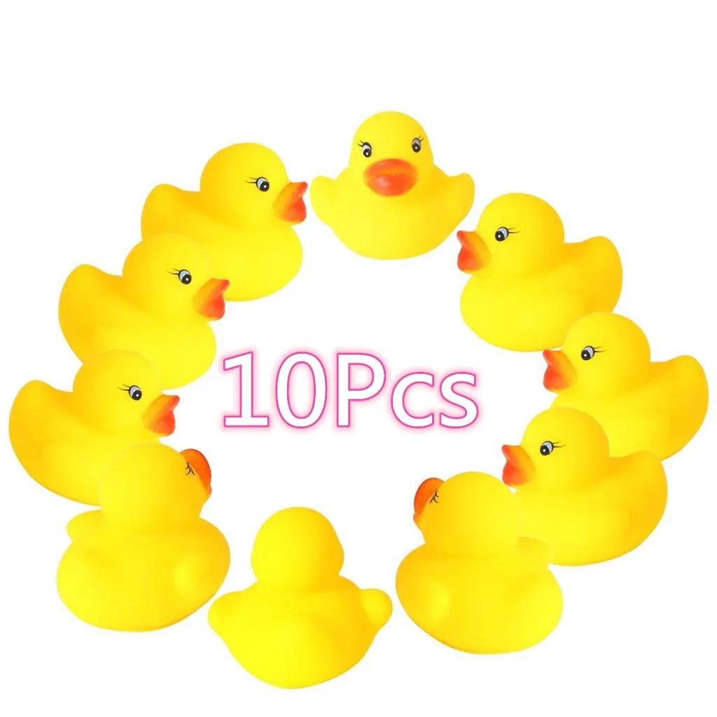 10 قطعة Bathtime ألعاب مياه البسيطة الأصفر PVC بطة من المطاط للطفل دش عالية الجودة الطفل Showerdelightful و متعة حمام اللعب