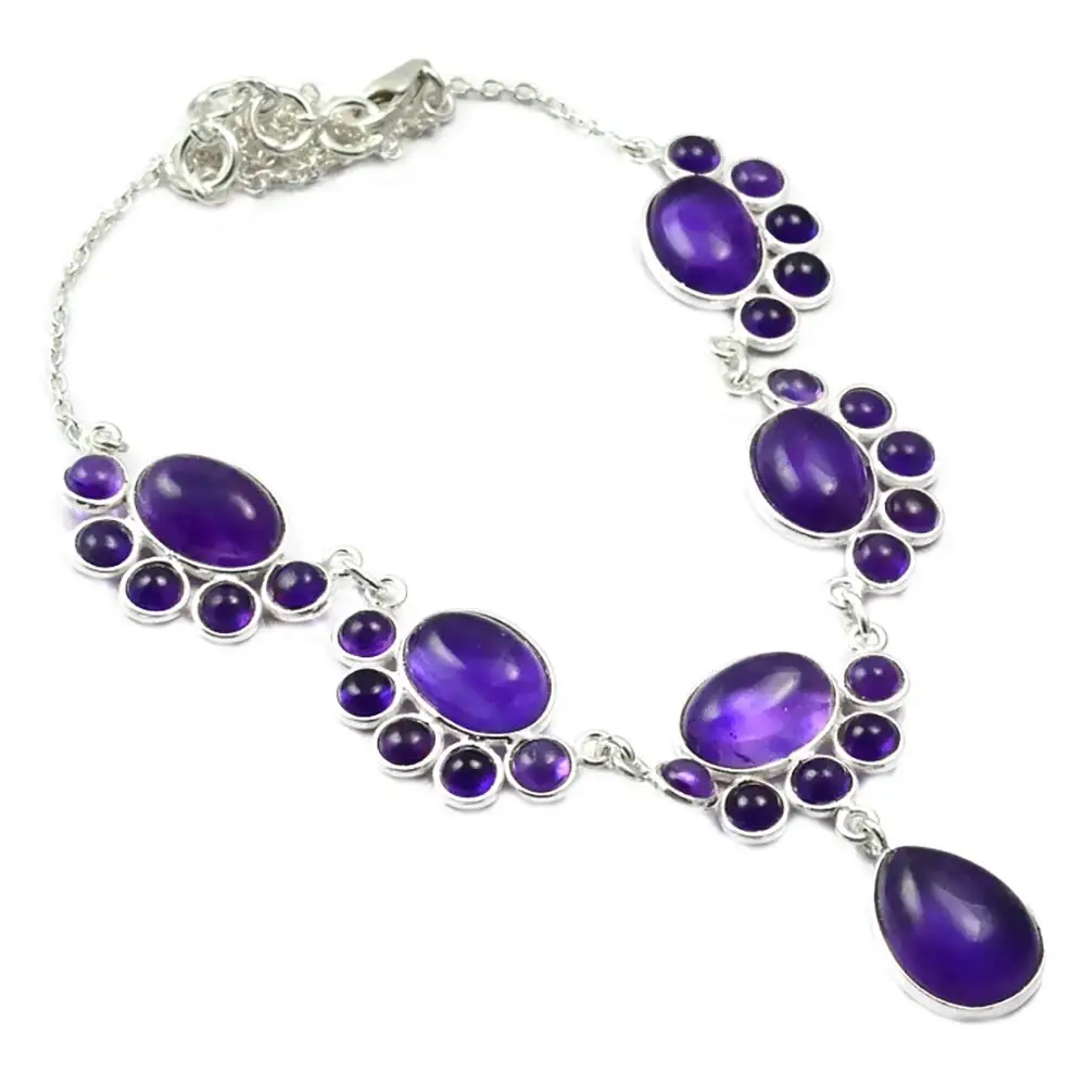 

NiaoZaiFei YunZaiKan Nature Amethyst Necklace 925 Sterling Silver, 43 cm, MHBNE0007