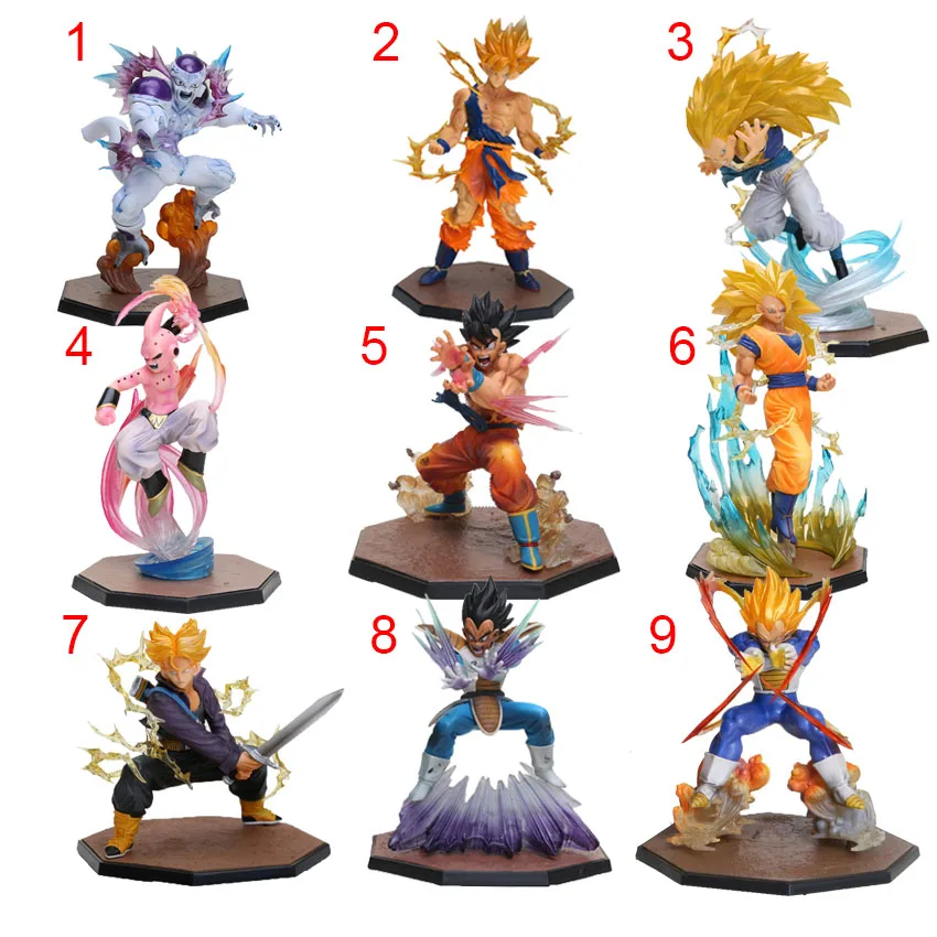 

Dragon Ball Z Super Saiyan Son Goku Trunks Gotenks Majin Buu Vetega Freeza PVC Action Figure Collectible Model Toy