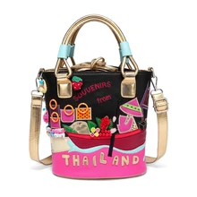 Детские Подарочные Сумки из искусственной кожи с милыми мультяшными ведрами