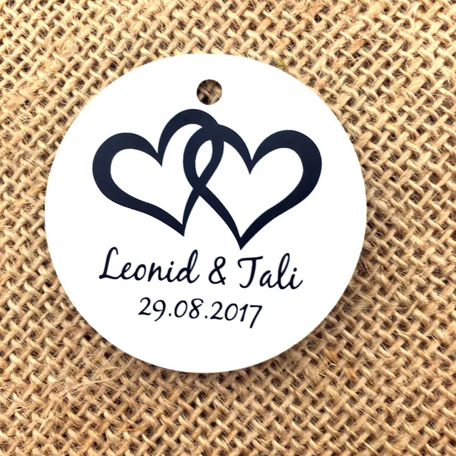 100 pcs custom birthday party tag labels round wedding personalized