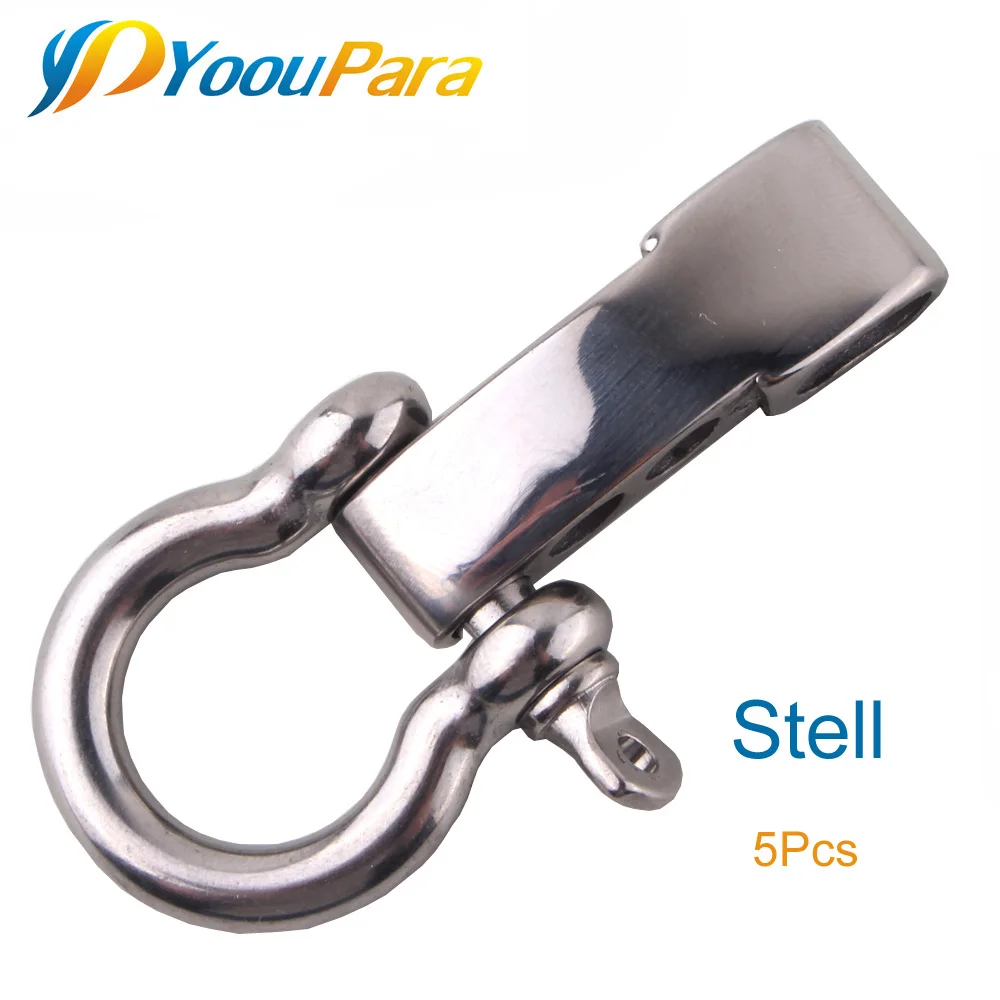 

YoouPara 5pcs Adjustable Stainless Anchor Shackle Buckle for Survival Paracord Bracelet Outdoor Climing Rope Buckles Carabiner