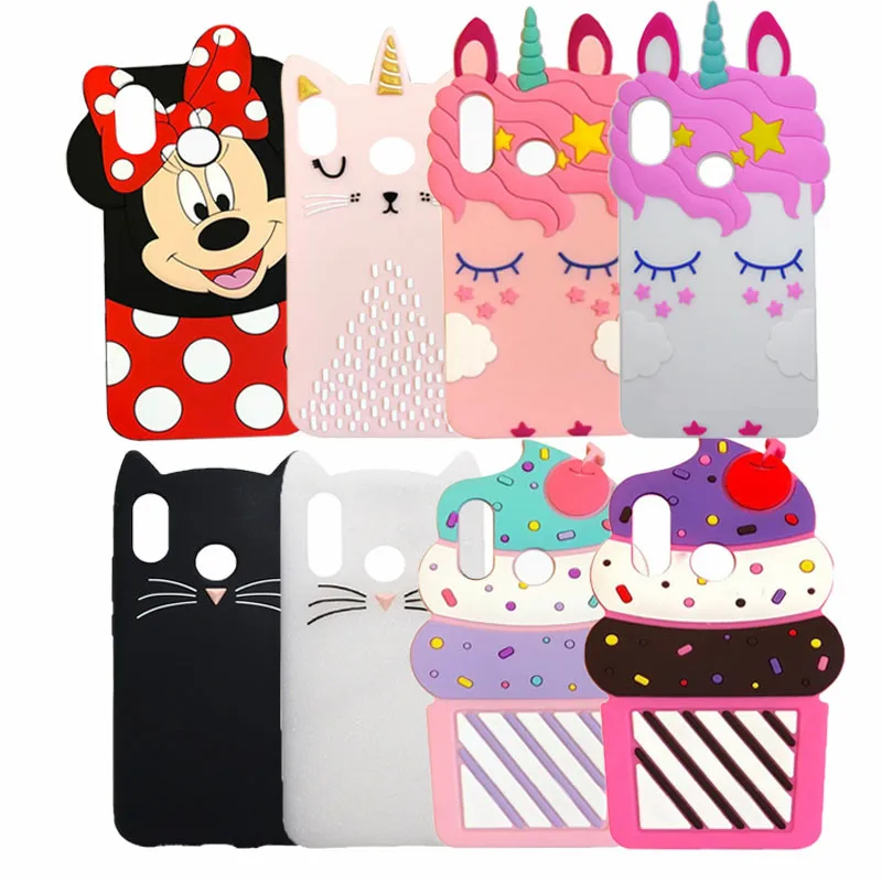 

3D Cute Cartoon unicorn Cat Cupcake Silicone phone Cases For Xiomi Redmi Note 5 Case Redmi Note 5 Pro 5.99" Cover Rubber Coque
