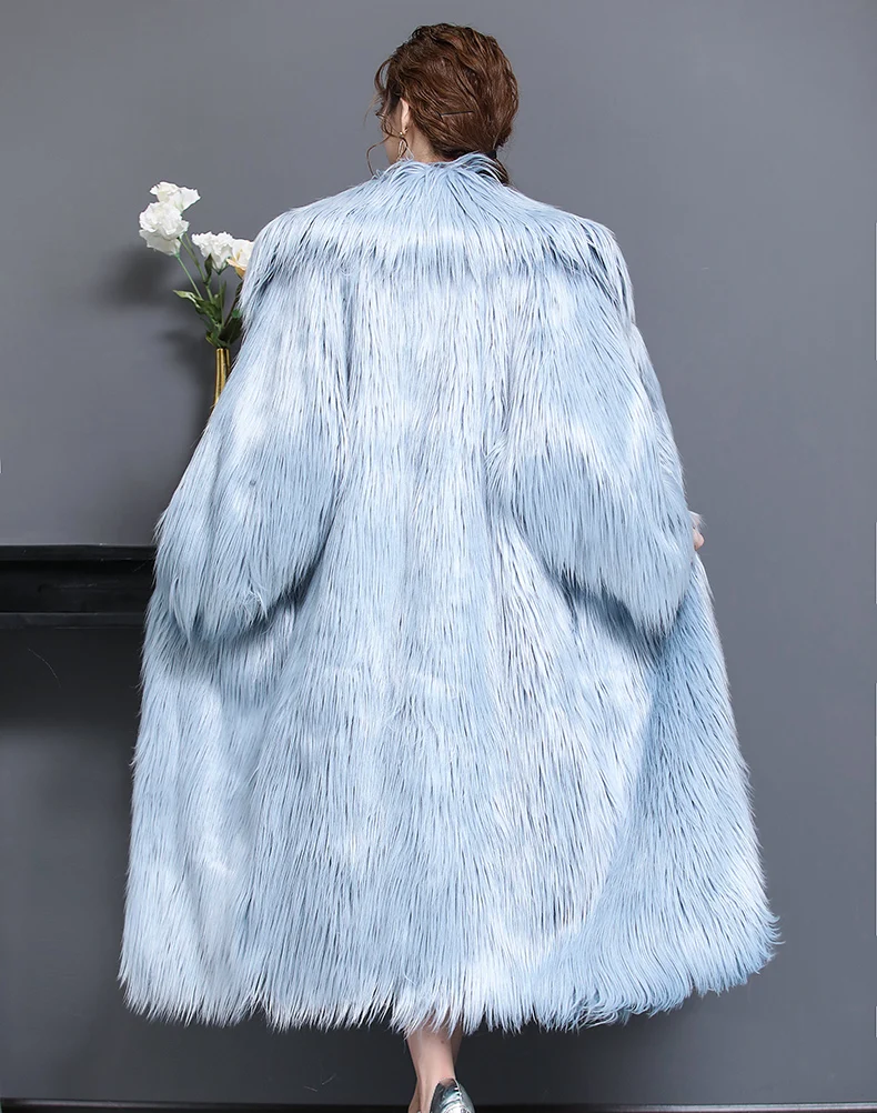 Зимнее женское пальто с искусственным мехом Nerazzurri, очень длинное, утепленное, с теплым поясом, пальто из искусственного меха размера плюс, мохнатая верхняя одежда 5xl 6xl 7xl