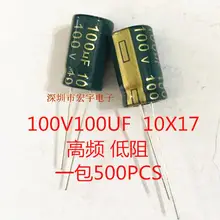 High quality 20 pcs/lot 100V 100UF 10*17mm 100uf 100v electrolytic kapasitor baru ic High frequency, low resistance …